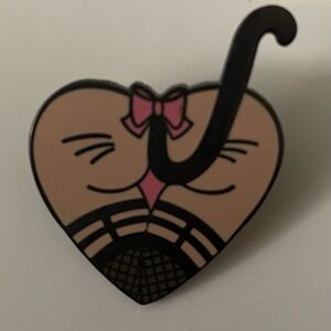 Naughty Cat tushy pin.   Garter and fishnets.  😈